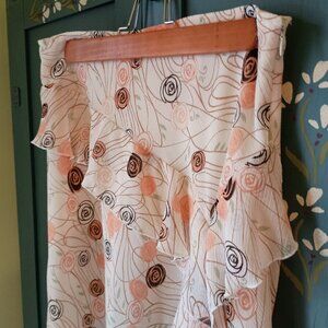 New York and Company Midi Skirt with Ruffles and Side Zipper Size 8